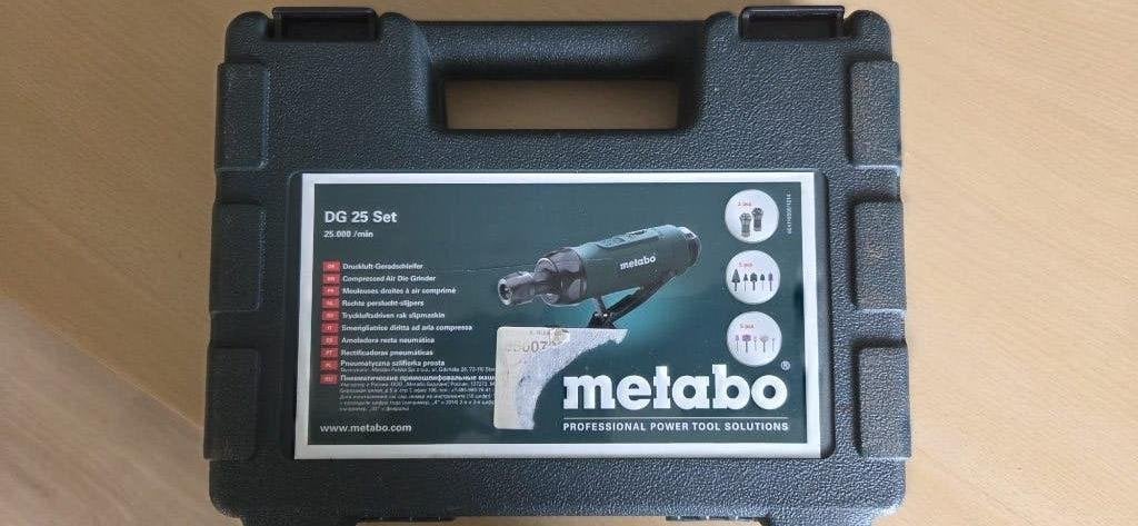 Metabo DG 25 Set pneumatische rechte slijper, Ophalen, Gebruikt, Gereedschapsset, Metallo