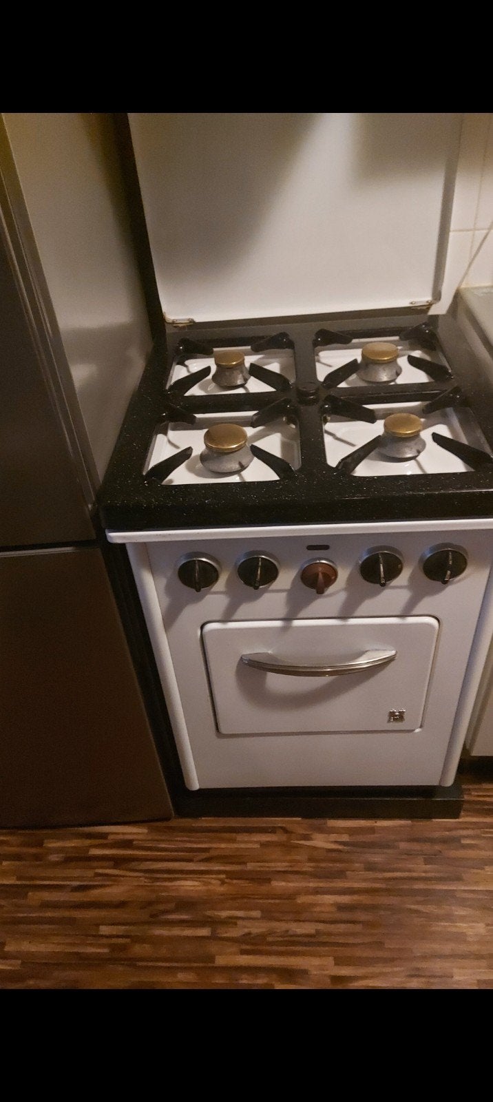 Retro gasfornuis met verhoging, goed werkend, Witgoed en Apparatuur, Ophalen, Gebruikt, 4 kookzones, Gas