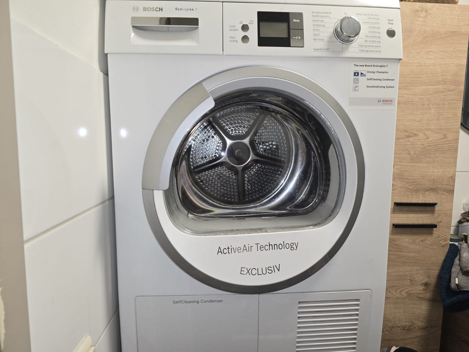 Wasdroger bosche 9kg, Ophalen, Gebruikt, Condens, 85 tot 90 cm