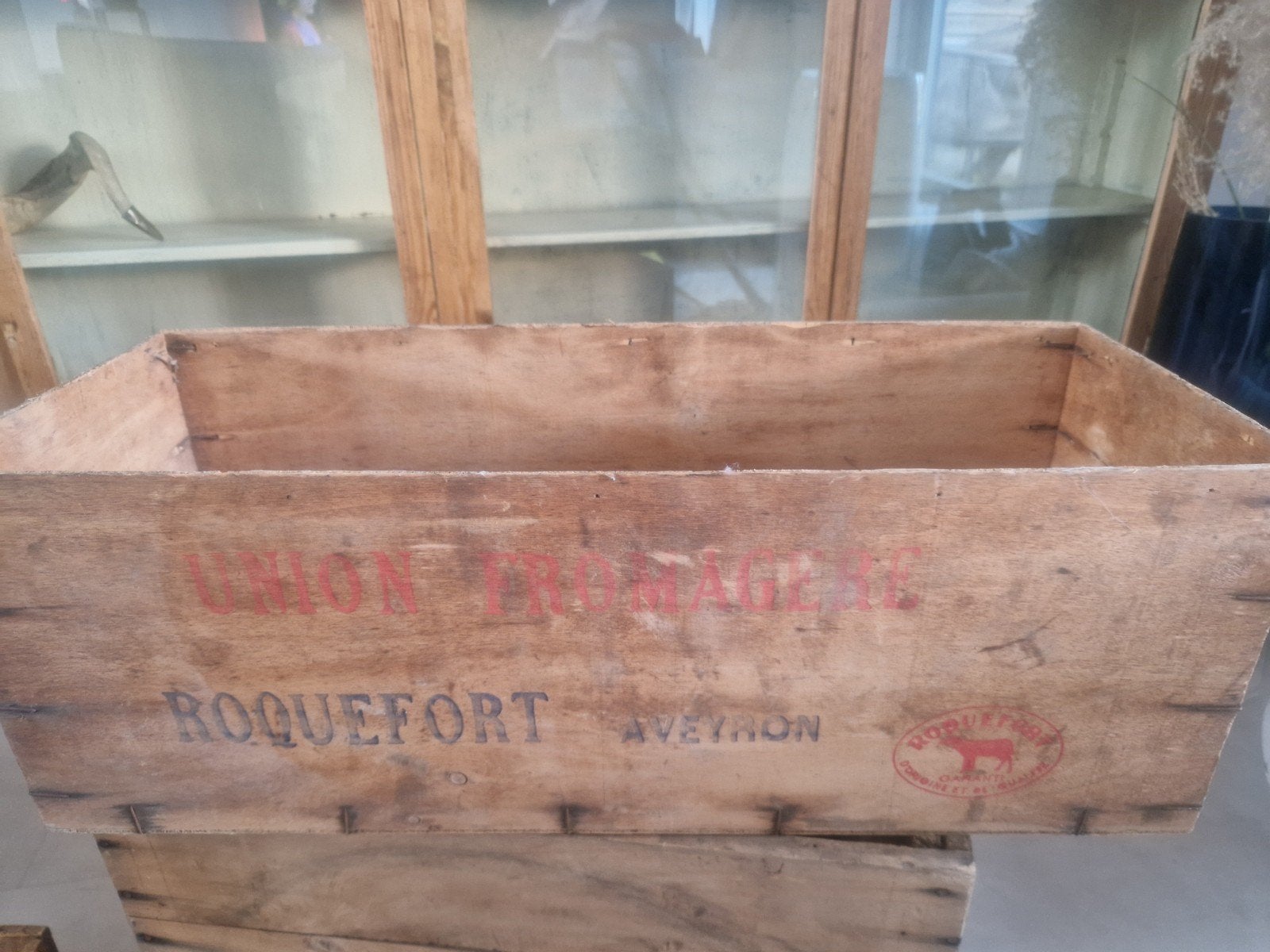 Vintage Roquefort kaas kistje - Houten opbergkist, Ophalen