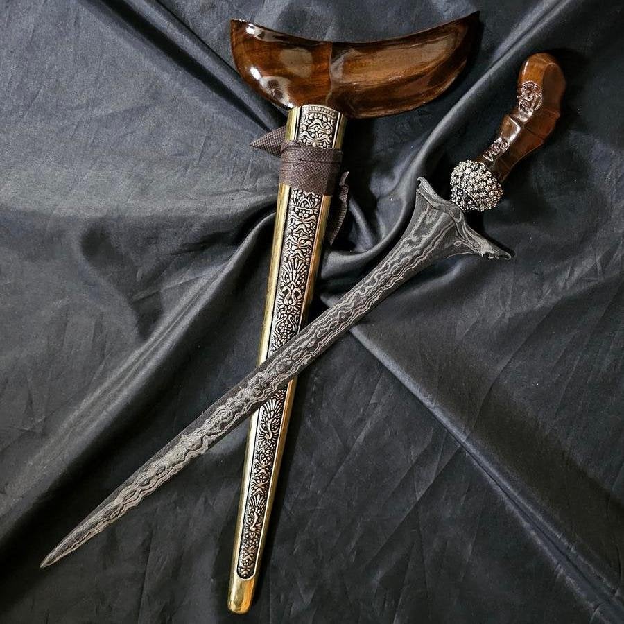 Keris Sepang Pamor Biji Timun Wulan Tumanggal Timoho KNM60, Verzenden