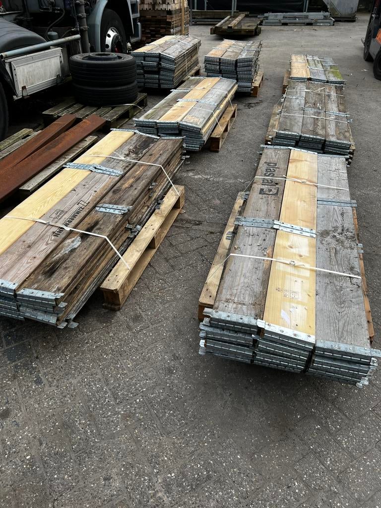 60 Pallet randen/plantenbak omheining, Ophalen, Gebruikt, Minder dan 180 cm, Planken