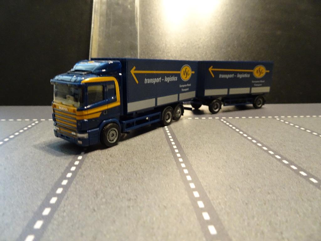 721 herpa scania 4 serie asg combi afzetbak 1:87 truck, Hobby en Vrije tijd, Modelauto's | 1:87, Ophalen of Verzenden, Zo goed als nieuw