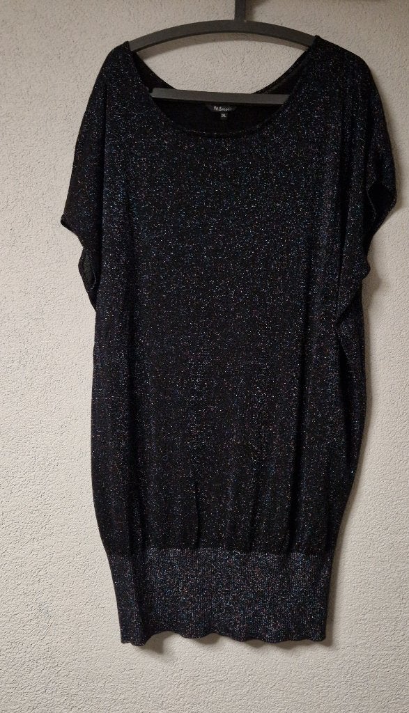 Nieuw glitter tuniek jurkje Ms Maat 3 xl, Verzenden, Zwart, Maat 46/48 (XL) of groter, Nieuw