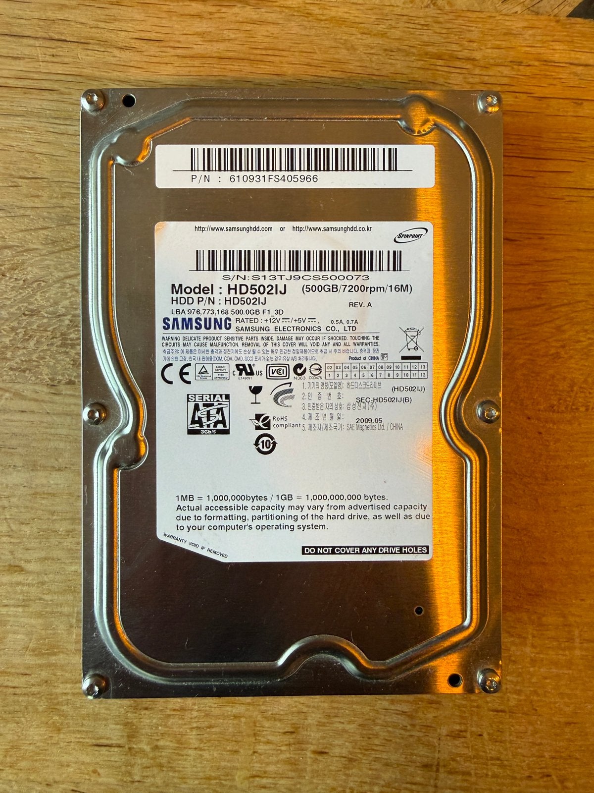 Samsung HD502IJ 500GB HDD - Intern, SATA, Intern, Gebruikt, Server, Ophalen of Verzenden