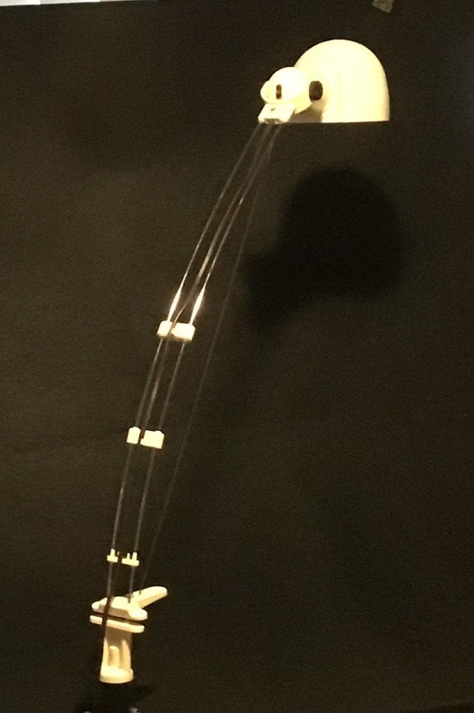 Zeldzame flexwire witte bureaulamp, Verstelbaar, Vintage, Wit, Ophalen of Verzenden