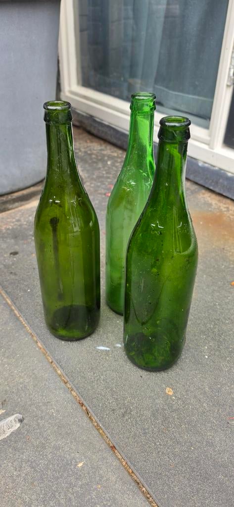 Vintage wijflessen, Ophalen of Verzenden, Overige kleuren, Glas, Minder dan 50 cm
