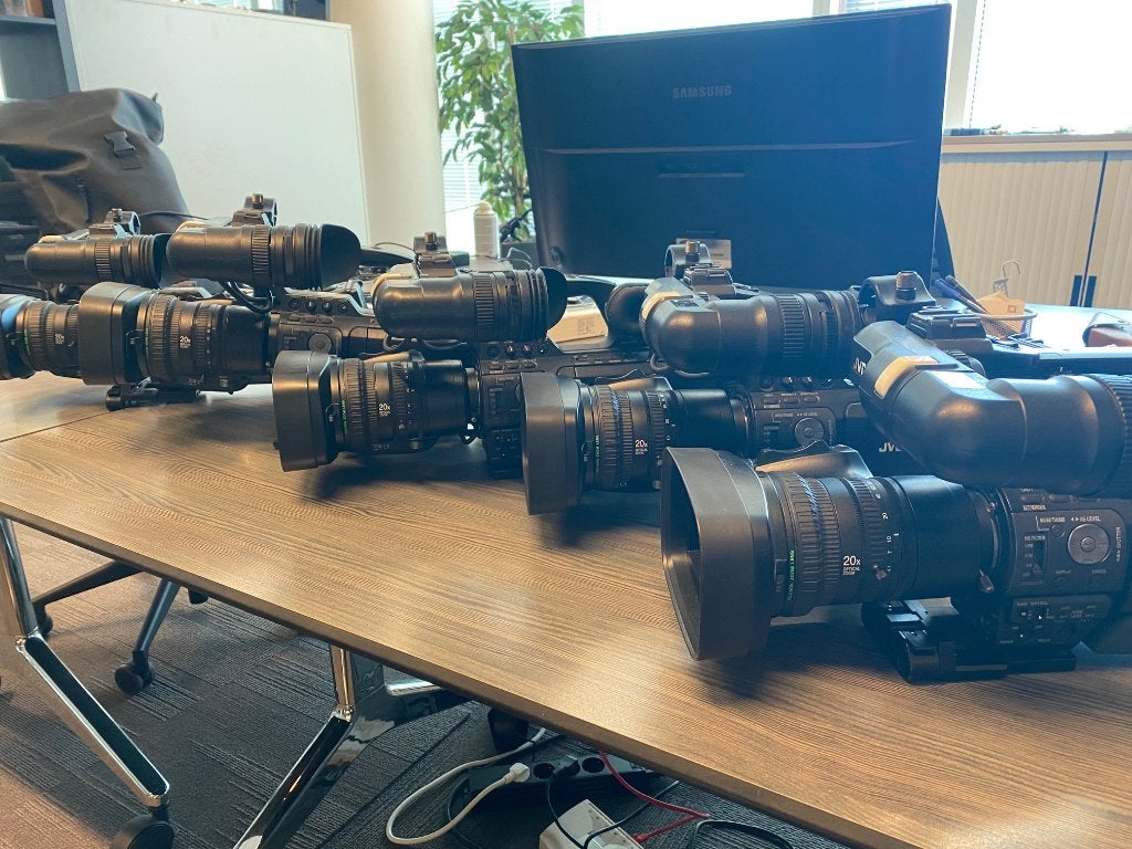 5x JVC GY-HM850E/CHE ProHD broadcast cameraset, Gebruikt, JVC, 20x of meer, Ophalen of Verzenden