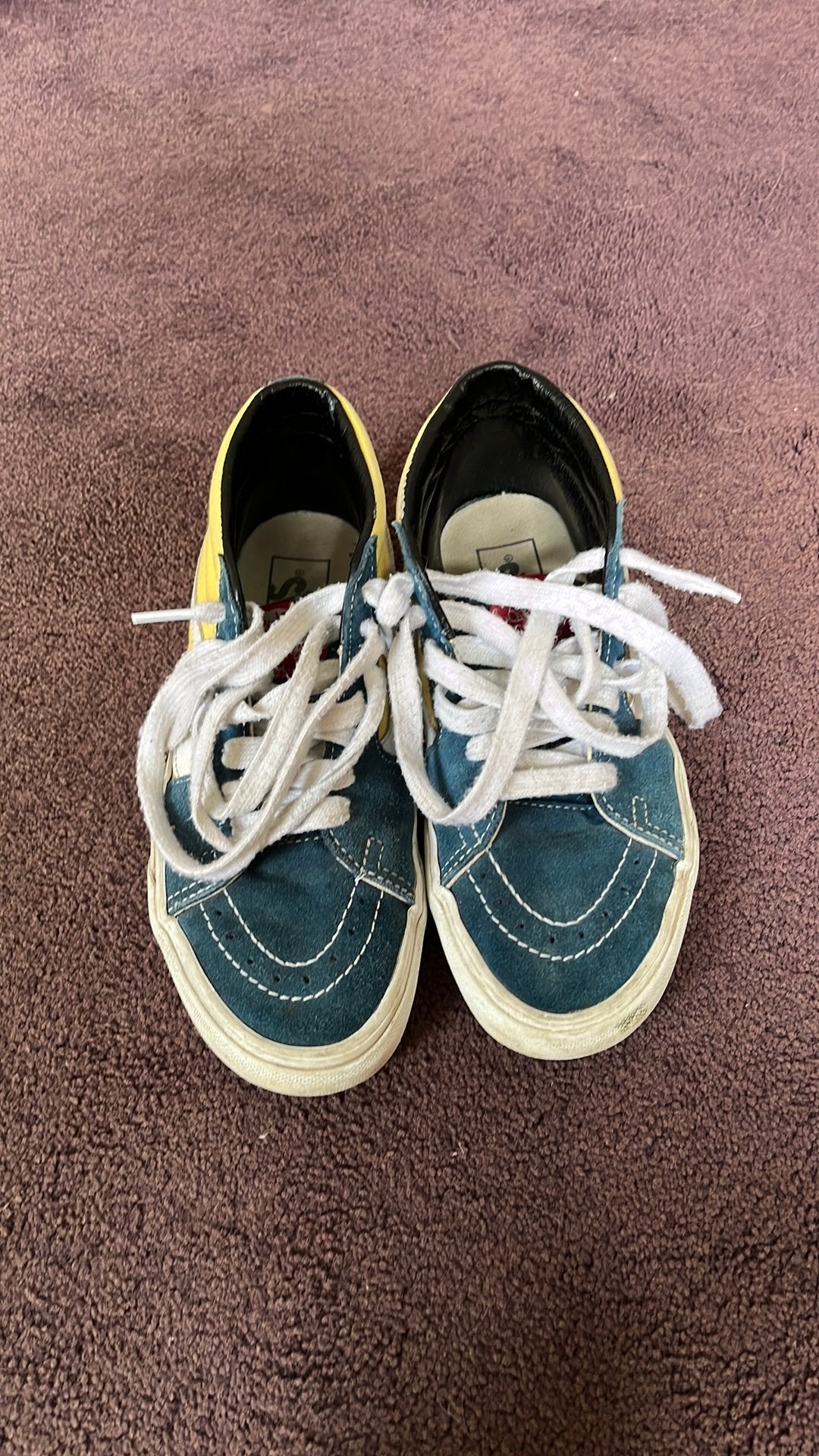 Blauw met gele Vans maat: 37, Ophalen, Gebruikt, Schoenen, Jongen