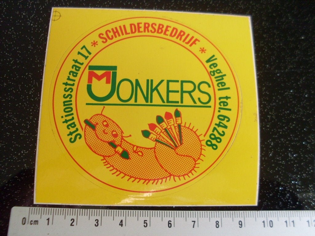 sticker schildersbedrijf M. Jonkers veghel logo, Verzenden, Zo goed als nieuw, Bedrijf of Vereniging