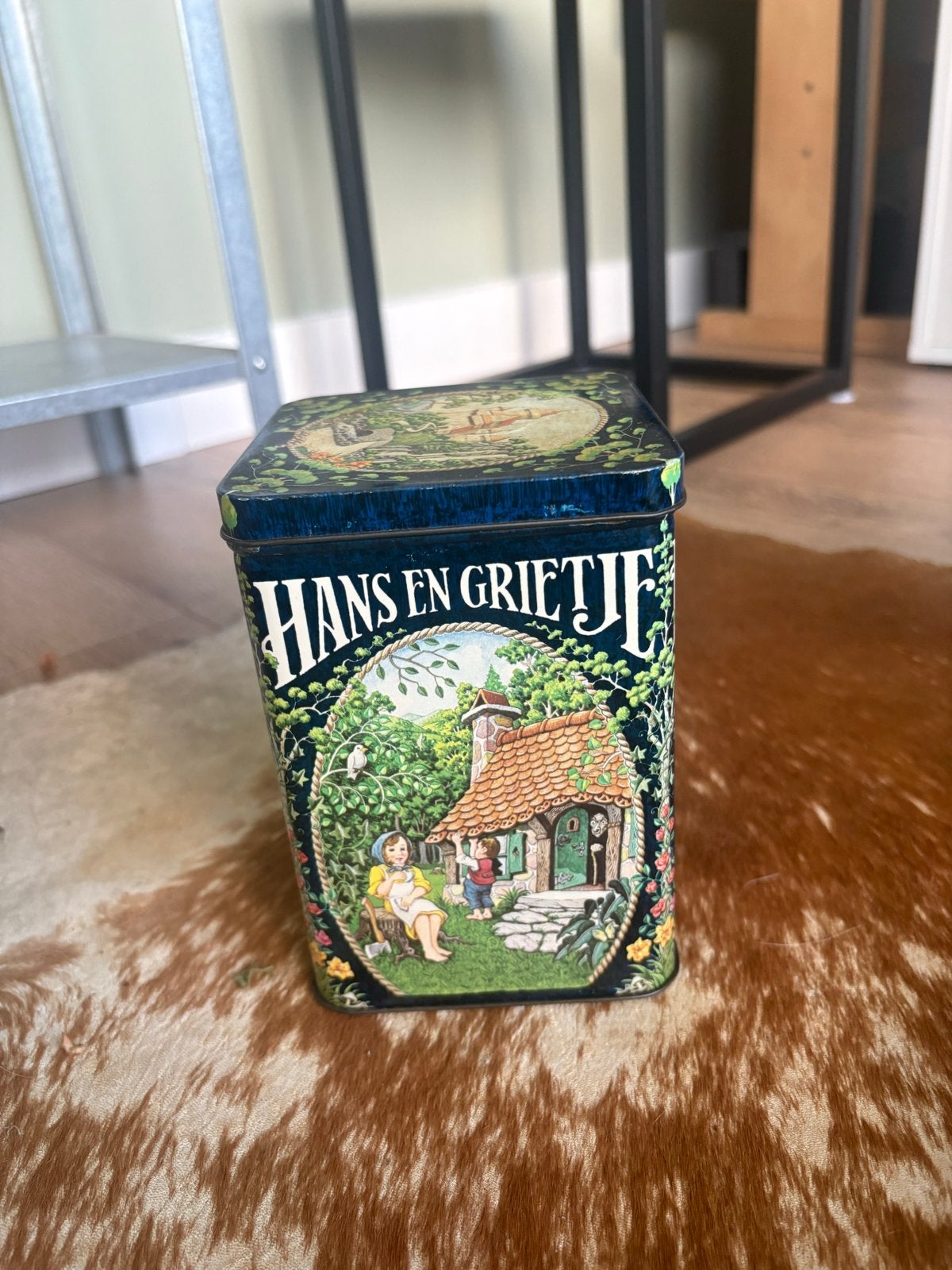 Vintage Efteling Hans en Grietje blikken trommel, Ophalen of Verzenden, Gebruikt, Gebruiksvoorwerp