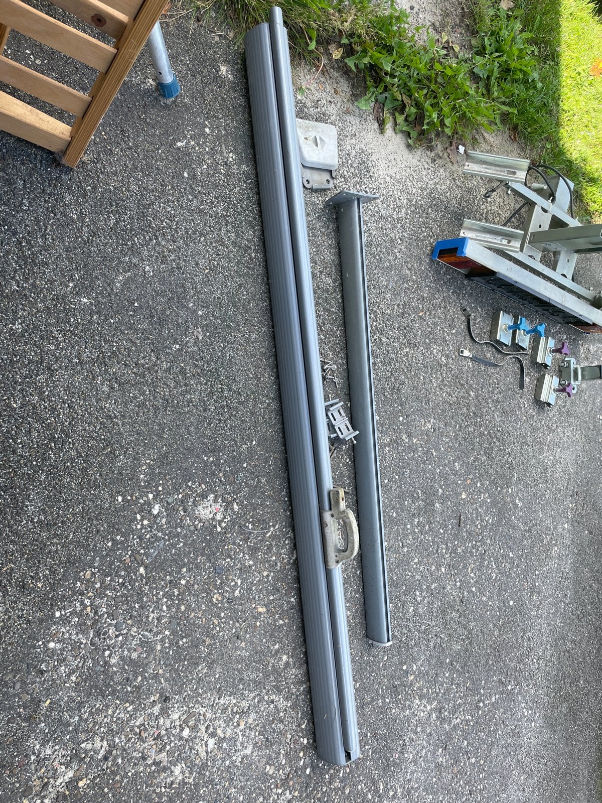 Gebruikt windscherm met bevestigingsmateriaal, Tuin en Terras, Ophalen, Gebruikt, Overige typen, 150 tot 300 cm