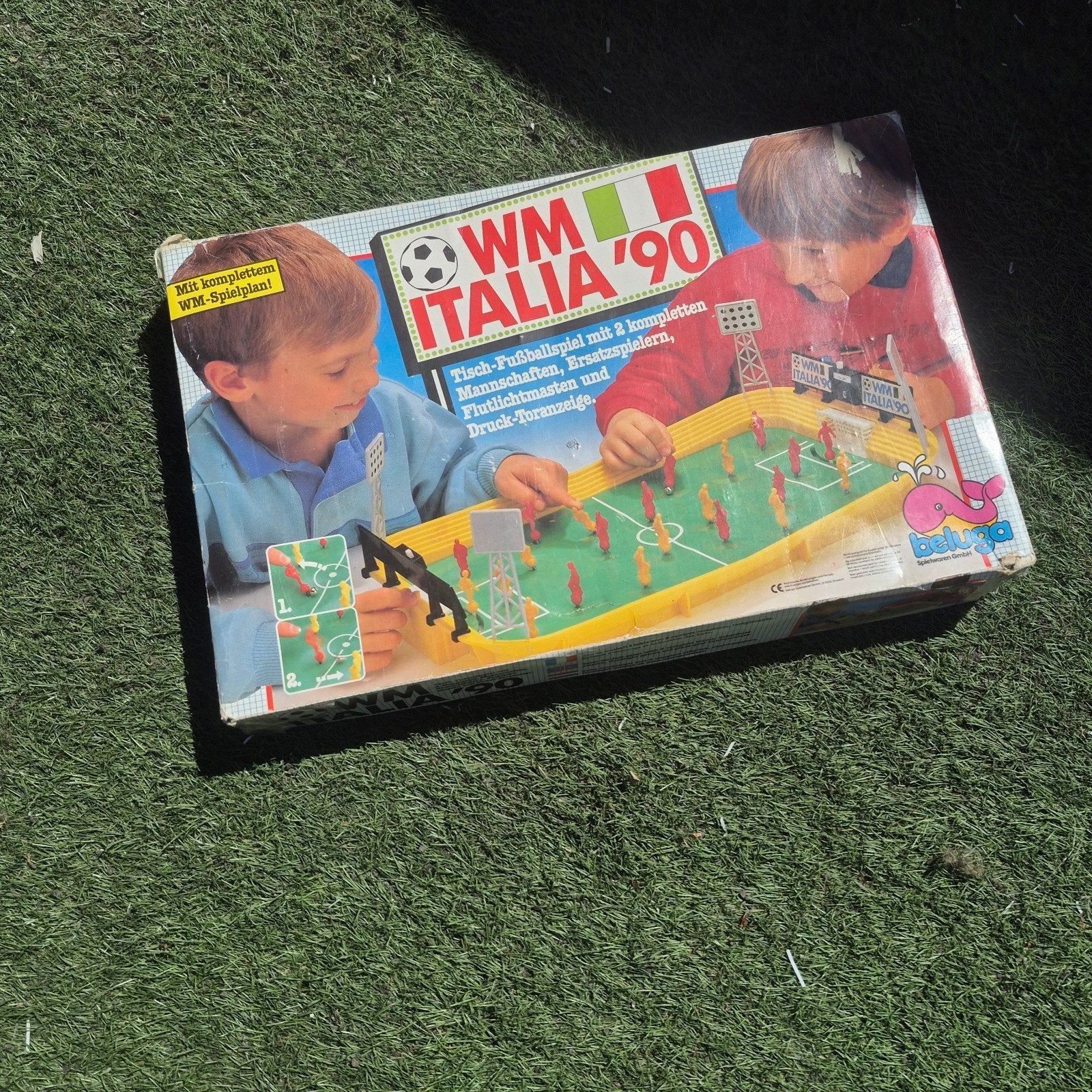 Vintage WM Italia '90 Tafelvoetbalspel - Beluga, Ophalen of Verzenden, Gebruikt