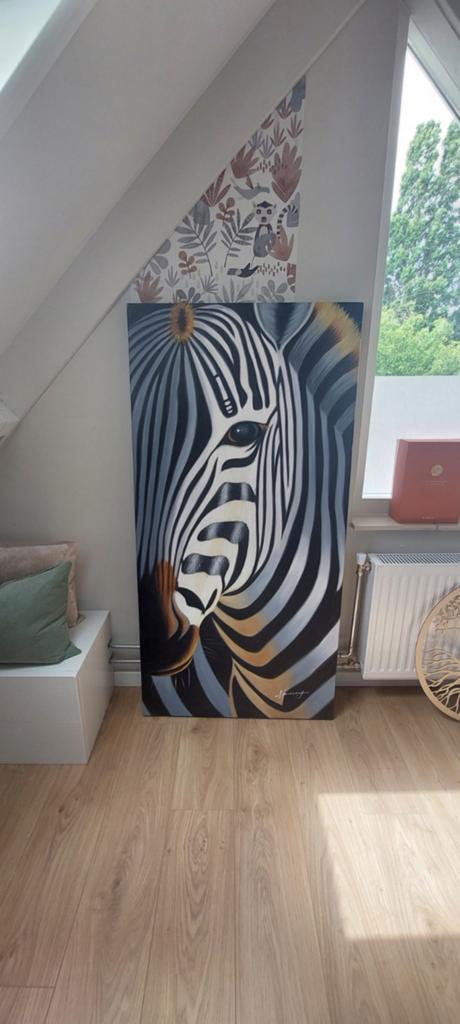 Schilderij Zebra, Huis en Inrichting, Ophalen, Zo goed als nieuw
