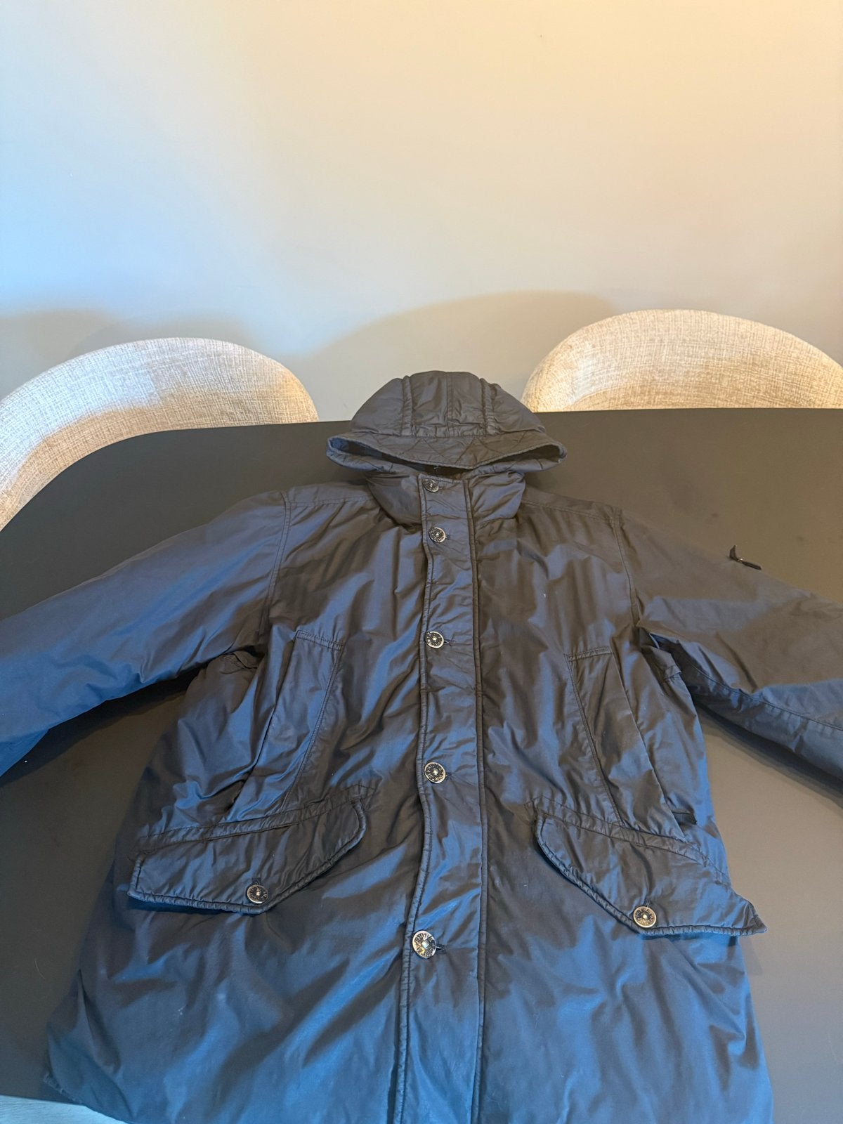 Stone Island Naslan Light Watro Down-TC Jas Maat L, Verzenden, Zo goed als nieuw, Maat 52/54 (L), Zwart