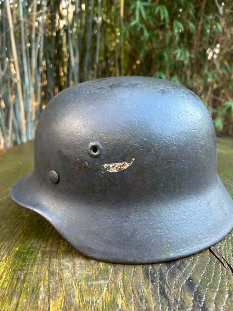 Duitse M40 WOII helm Luftwaffe, Verzamelen, Ophalen of Verzenden, Luchtmacht, Duitsland, Helm of Baret
