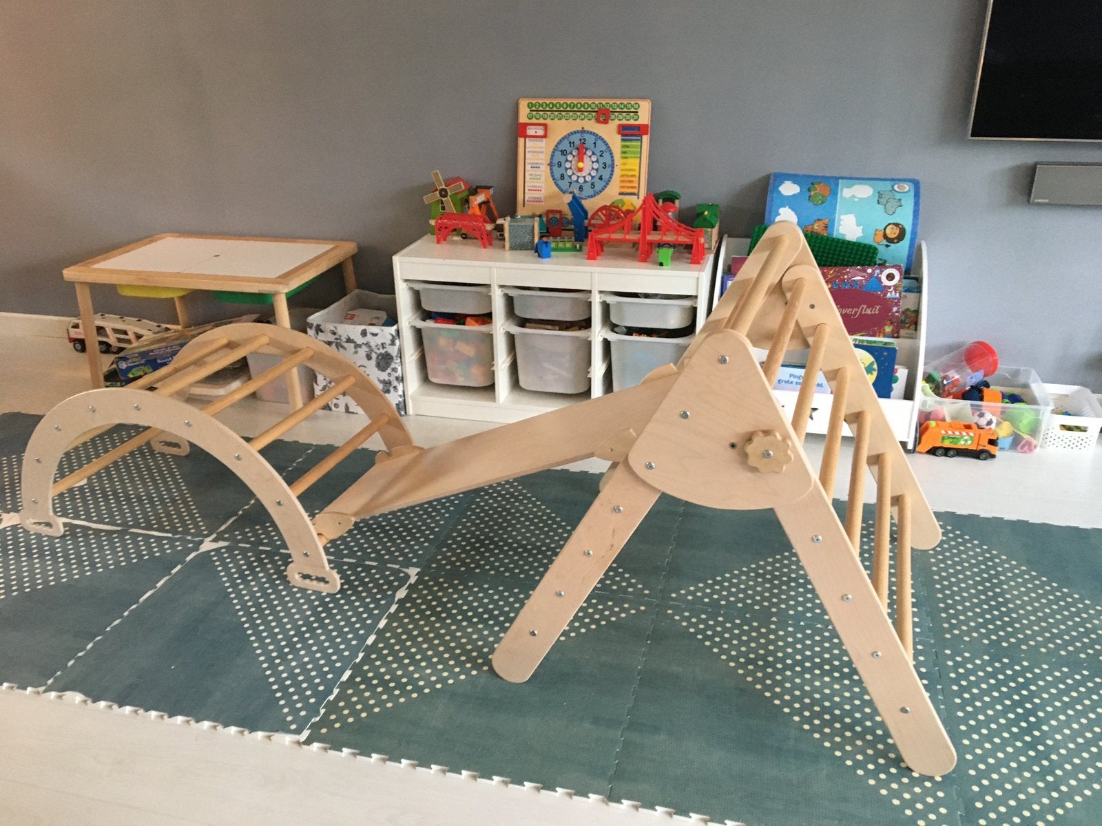 Montessori-klimset met klimboog ,driehoek en glijban, Ophalen