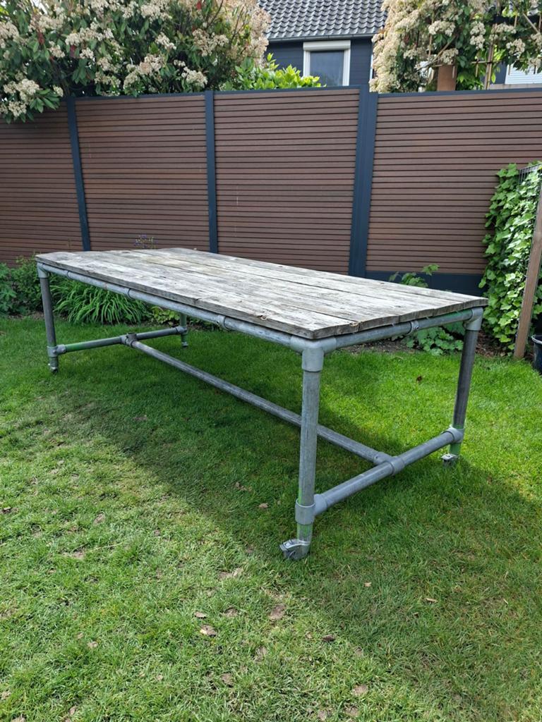 Steigerhouten buitenset, Ophalen