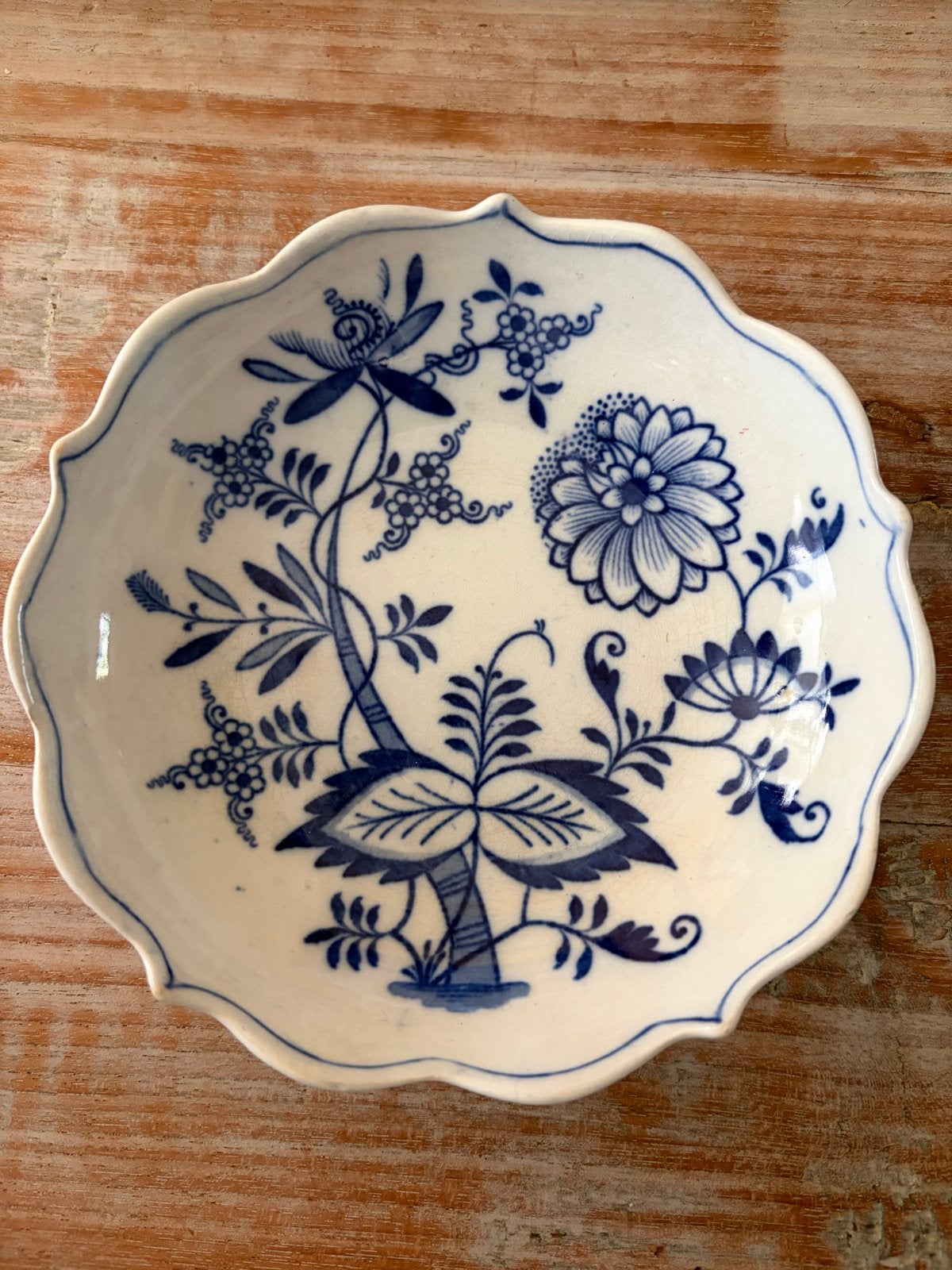 Antieke Meissen stijl Blauw Uienpatroon Schaaltje, Antiek en Kunst, Ophalen of Verzenden
