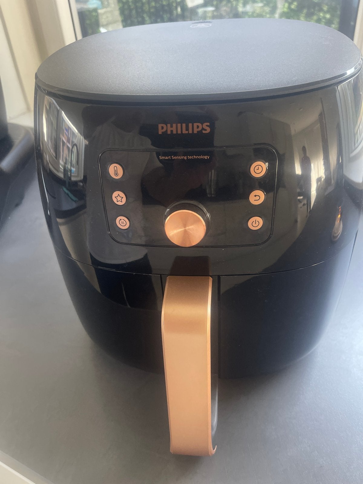 Philips Airfryer XXL Smart Sensing - Zwart/Koper, Ophalen of Verzenden, Zo goed als nieuw, Airfryer XXL, 1000 t/m 1499 gram