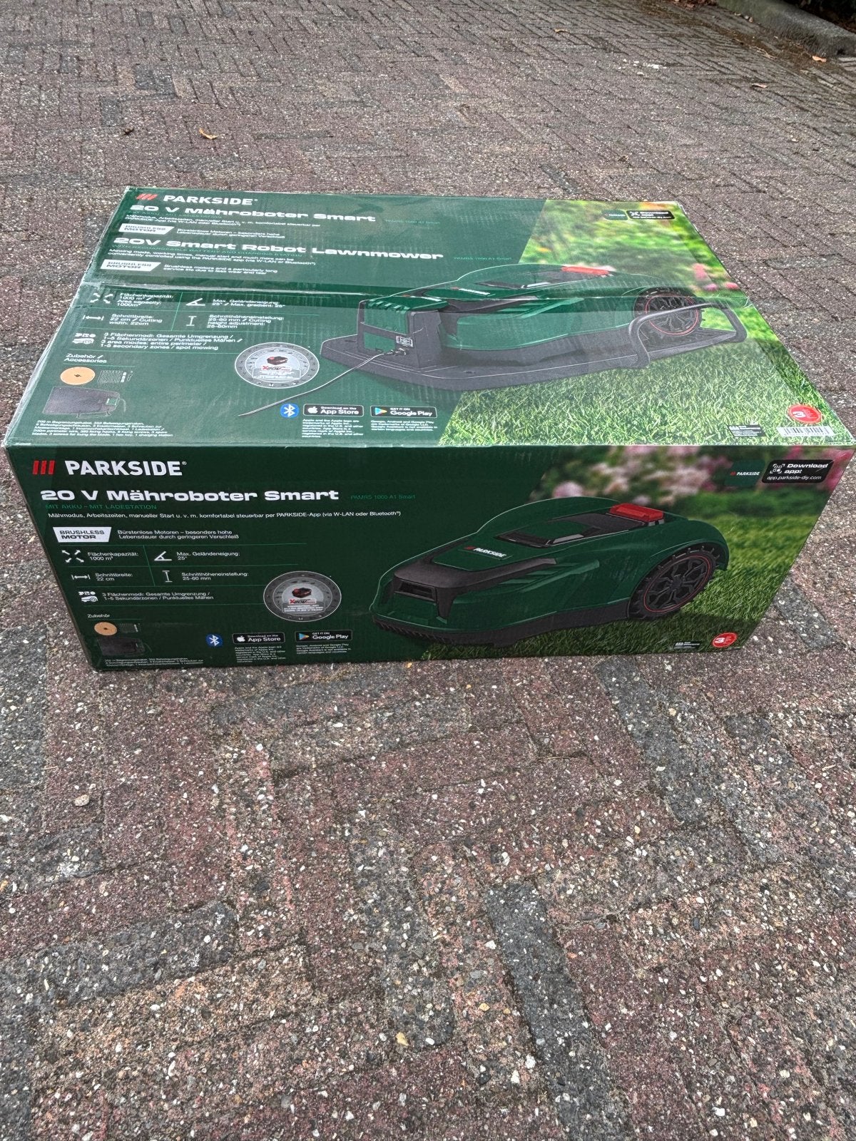 Parkside 20V Smart Robot Grasmaaier 1000m2  - Nieuw in doos, Cirkelmaaier, Minder dan 30 cm, Accu-grasmaaier, Nieuw