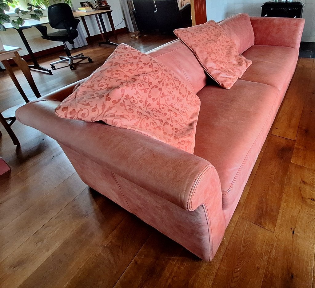 Grote leren relaxbank, 250 tot 300 cm, Gebruikt, Rechte bank, Vierpersoons of meer