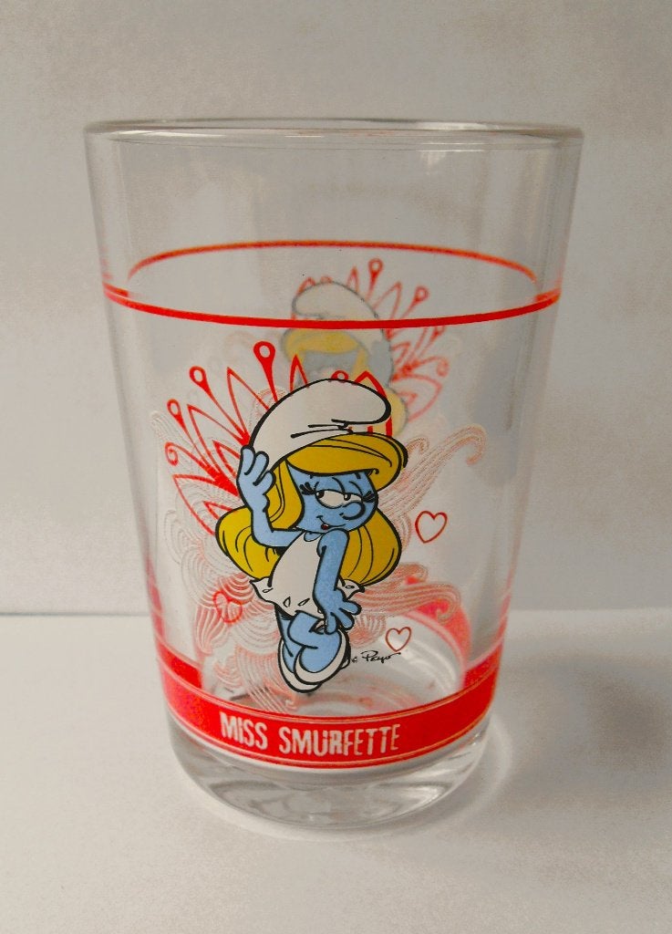 Smurfen Glas Smurfin Rolschaats, Verzamelen, Smurfen, Ophalen of Verzenden, Zo goed als nieuw, Smurfin, Gebruiksvoorwerp