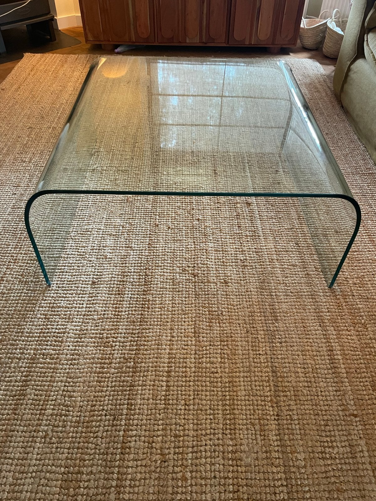 Glazen salontafel 90x90x38 cm - Goede staat, Ophalen, Gebruikt, 50 tot 100 cm, Vierkant