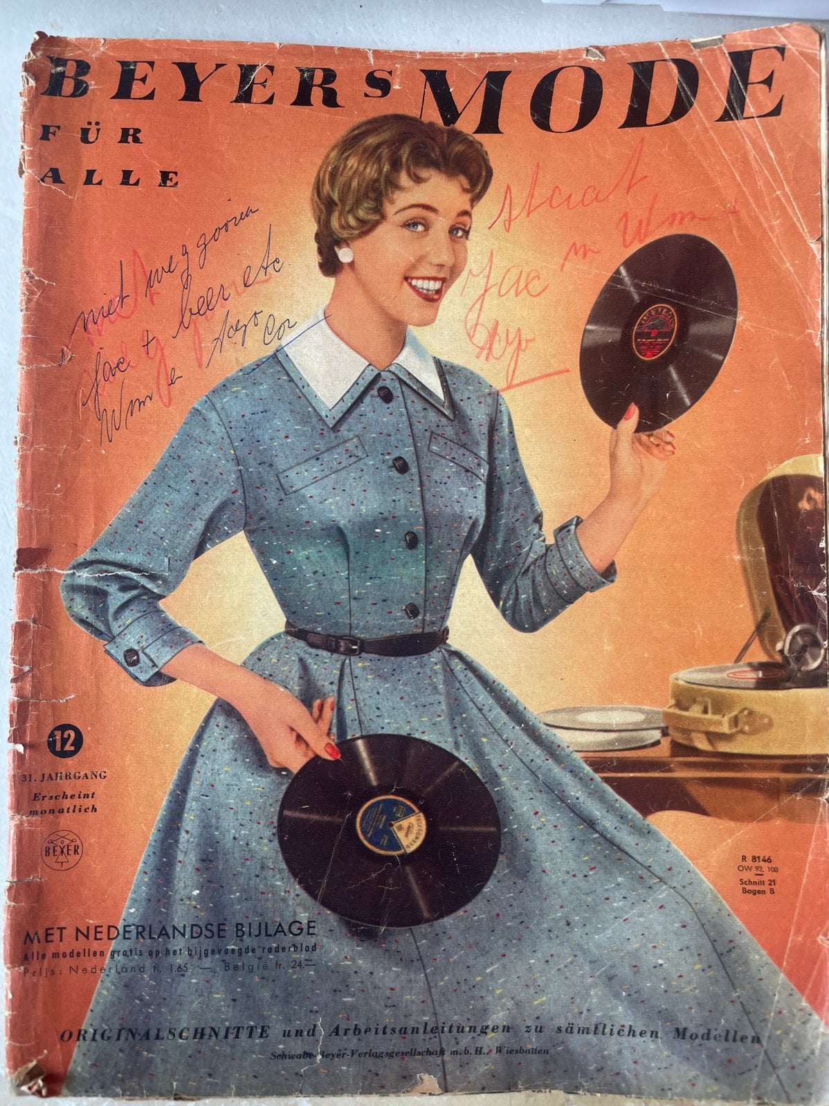 Vintage Beyers Mode Tijdschrift - Jaargang 1954, Ophalen of Verzenden, Gebruikt, Vrouw, Marion