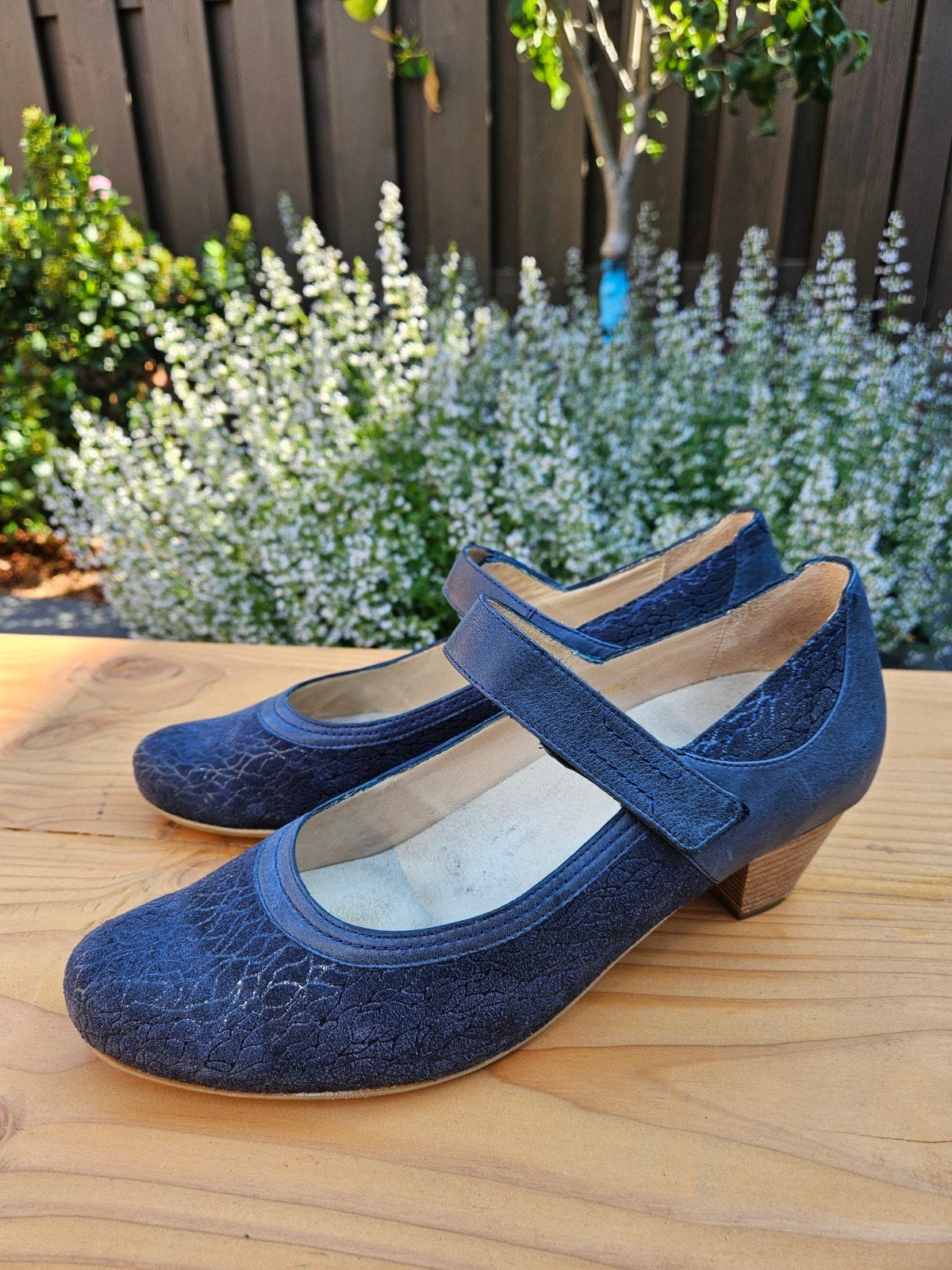 Gedragen blauwe Verhulst schoenen met lage hak maat 7, Ophalen of Verzenden