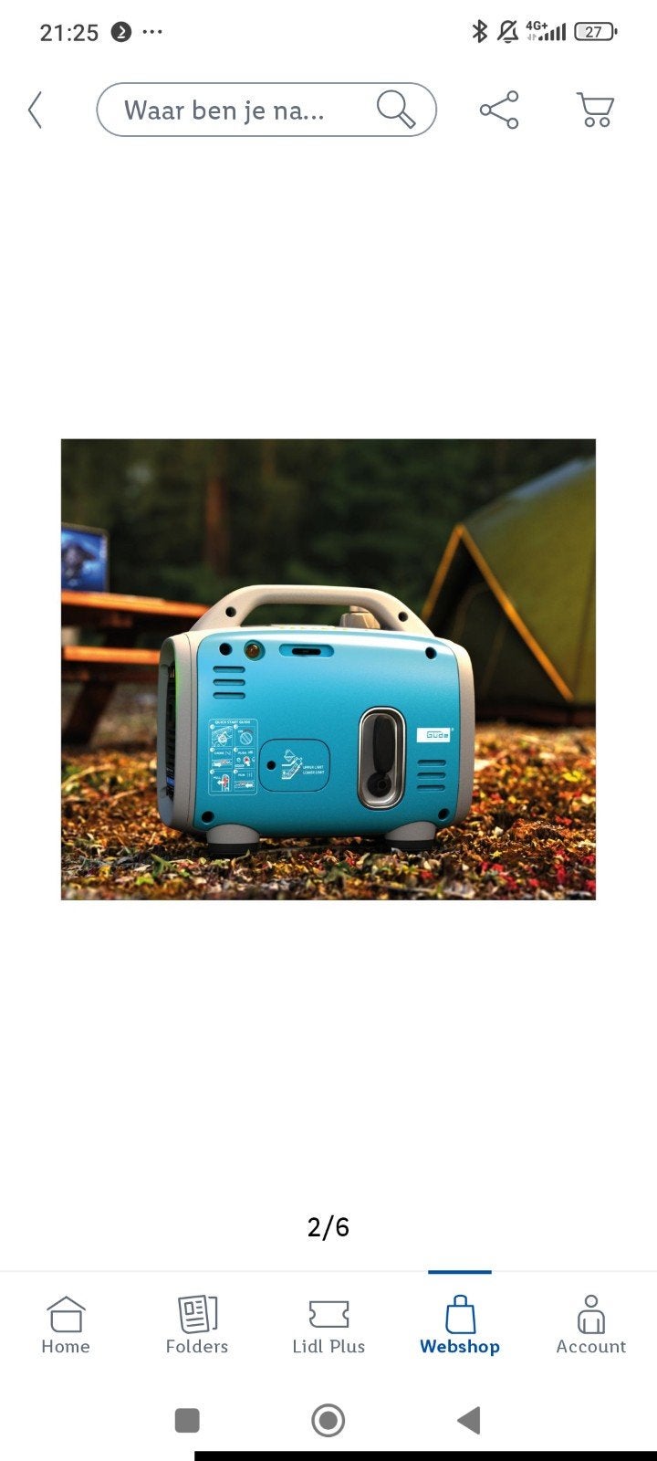 Gude ISG 800-1 Aggregaat - Ideaal voor Camping/Outdoor, Ophalen
