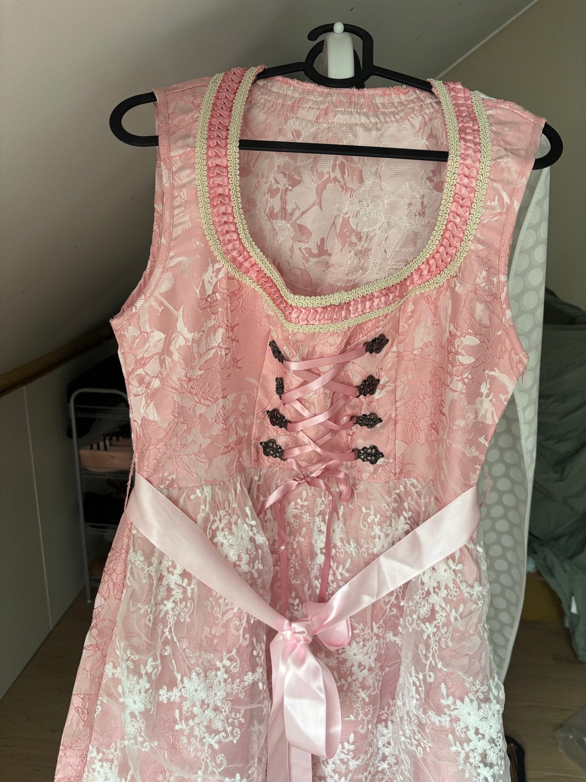 Dirndl jurk maat M exclusief topje, Ophalen of Verzenden, Gedragen, Maat 38/40 (M), Roze
