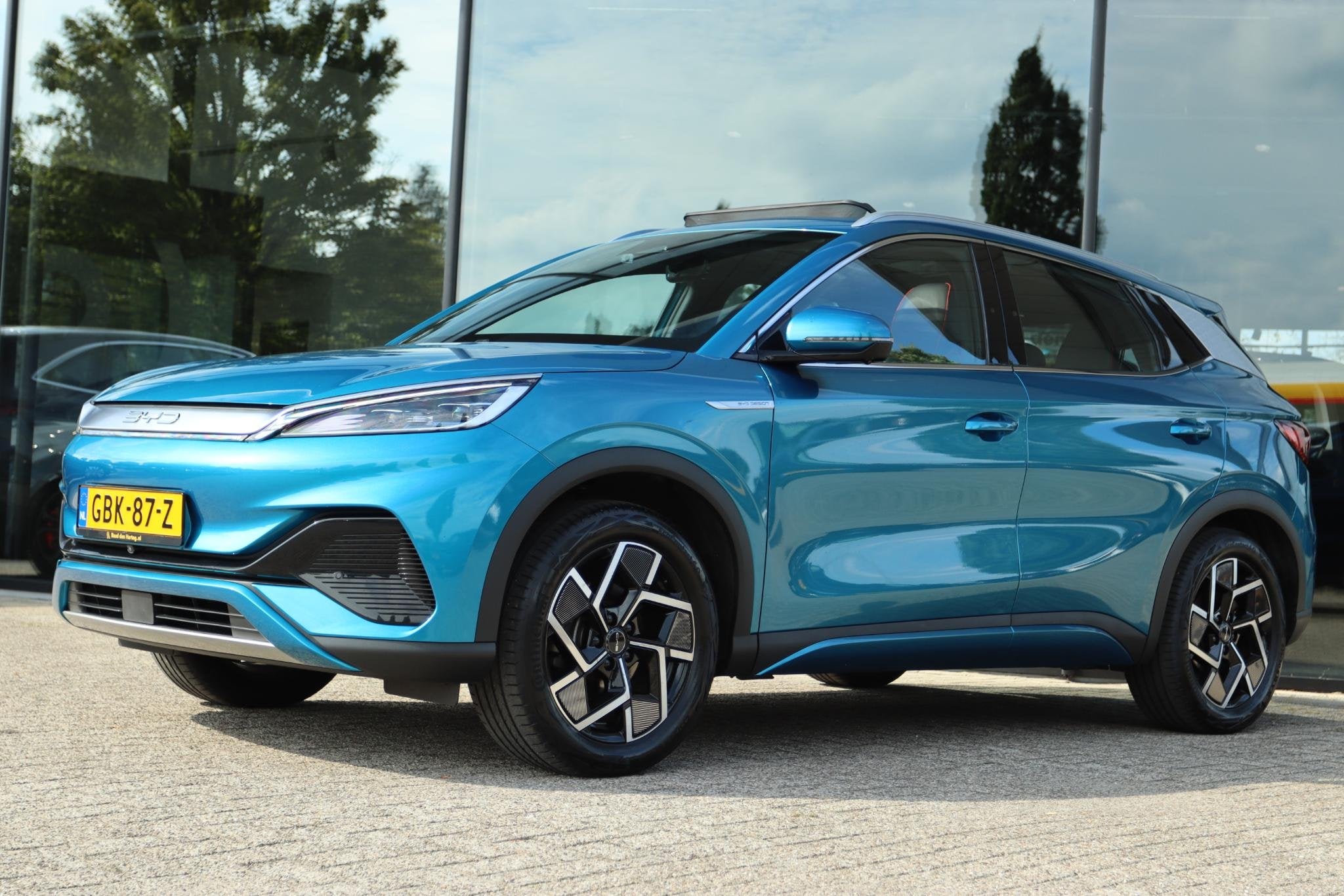 BYD ATTO 3 COMFORT 60 KWH SOH 91% | PANO | 360 CAMERA | LED, Auto's, Gebruikt, Automatische klimaatregeling, Blauw, 204 pk