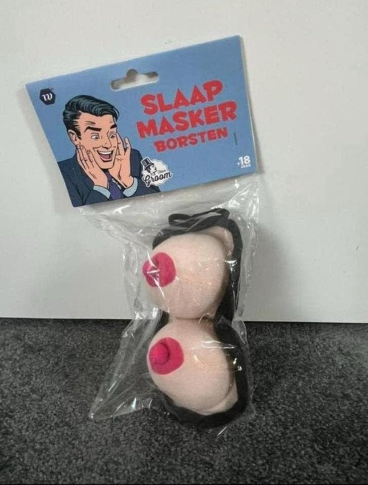 NIEUW - Oog slaapmasker borsten, Ophalen of Verzenden, Nieuw, Feestartikel, Overige