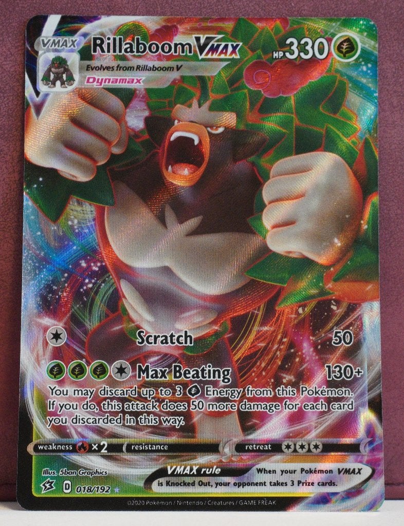 Rillaboom VMAX Full Art 018-192 Rebel Clash Pokèmon Kaart, Verzenden, Nieuw, Losse kaart