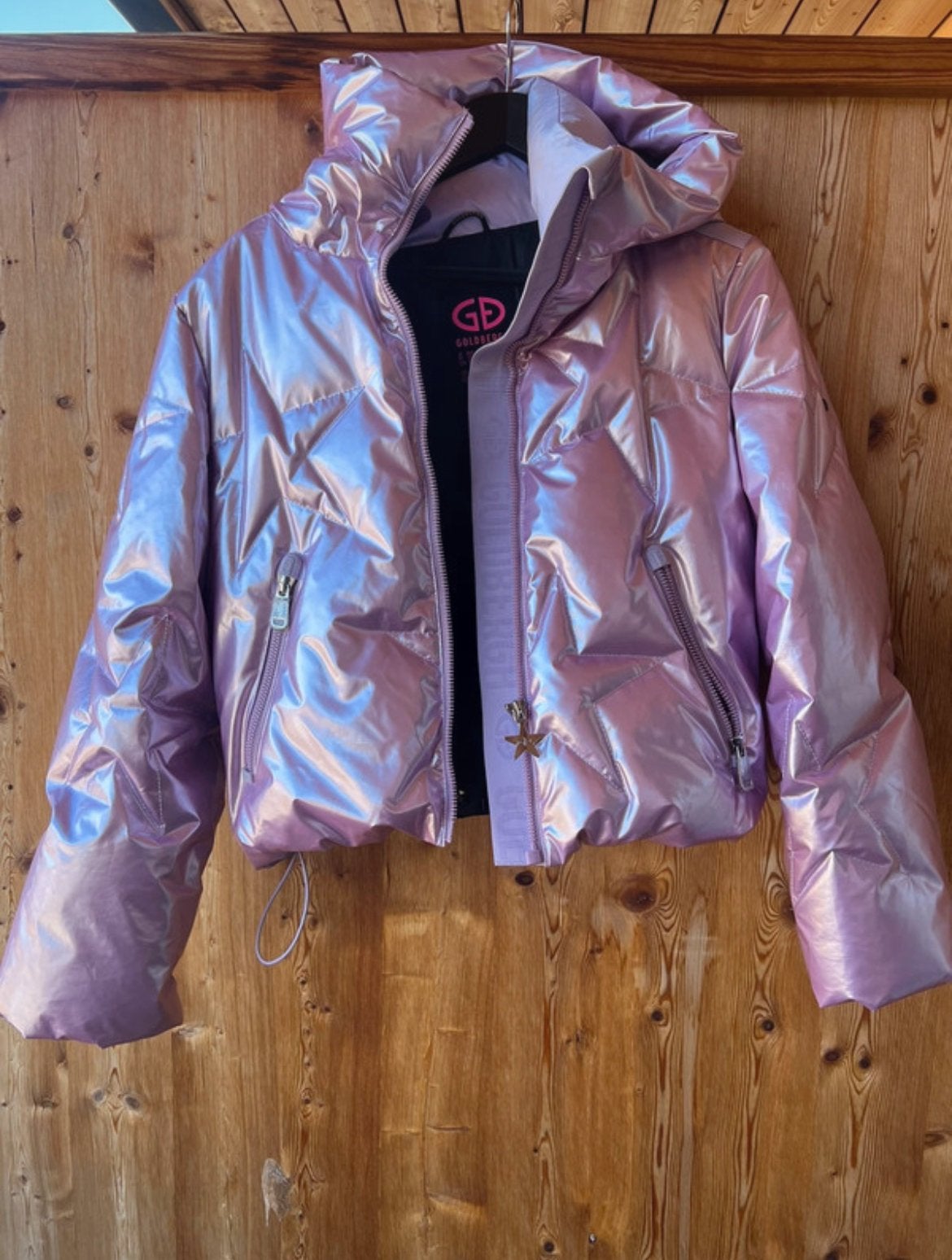 Goldbergh Ski Jas Maat 36 - Roze Metallic, Kleding | Dames, Ophalen of Verzenden, Gedragen, Maat 36 (S), Jack