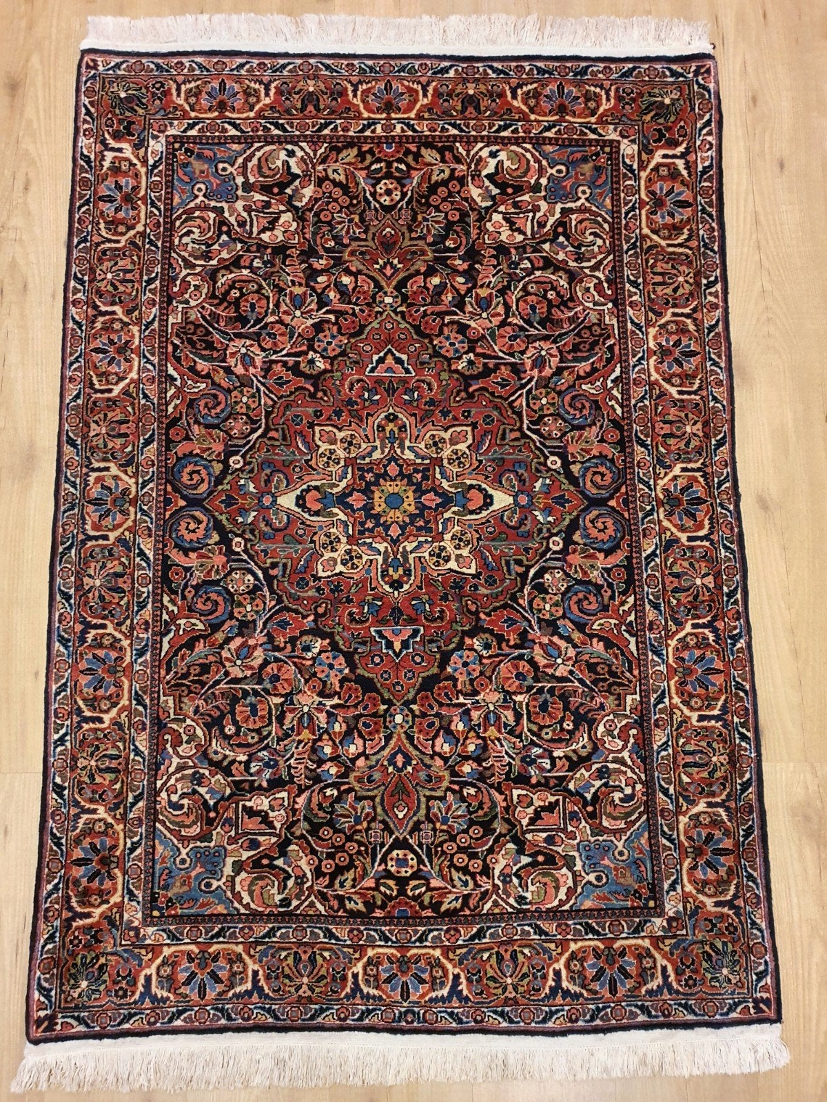 Vintage handgeknoopt perzisch tapijt sarough 164x104, Info@SlatsAntiek.nl, Tweedehands, 100 tot 150 cm, Perzisch