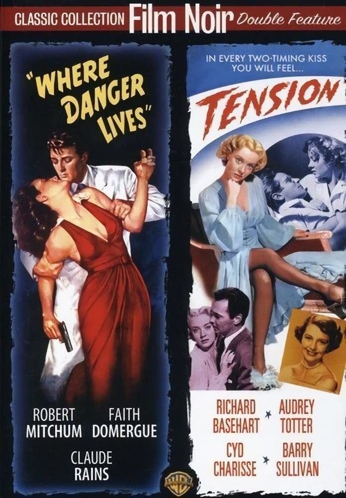 Where Danger Lives (1950) + Tension ; 2X FILM NOIR CLASSICS, Alle leeftijden, Ophalen of Verzenden, Zo goed als nieuw, 1940 tot 1960
