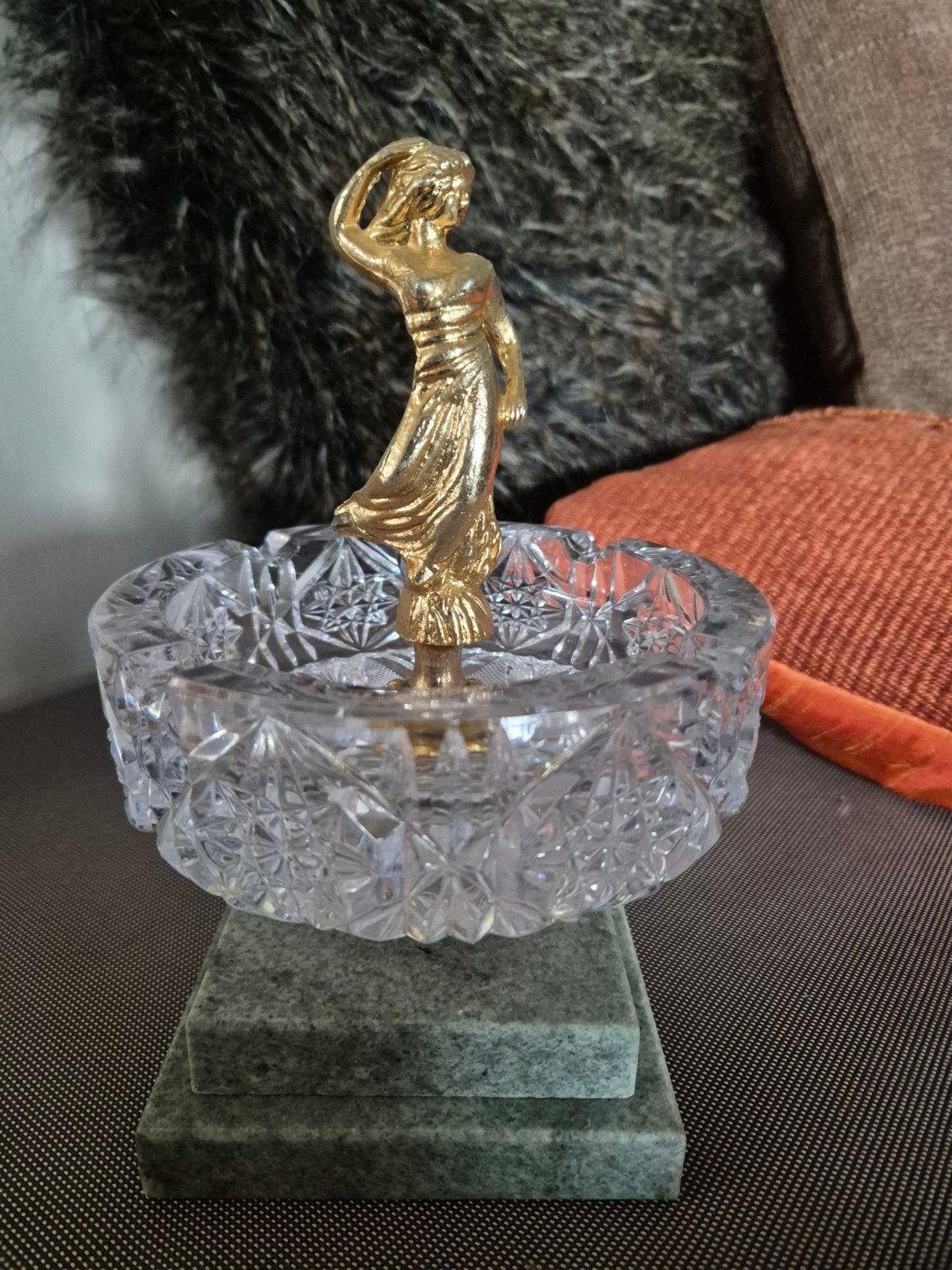 art deco kristallen asbak, Ophalen of Verzenden
