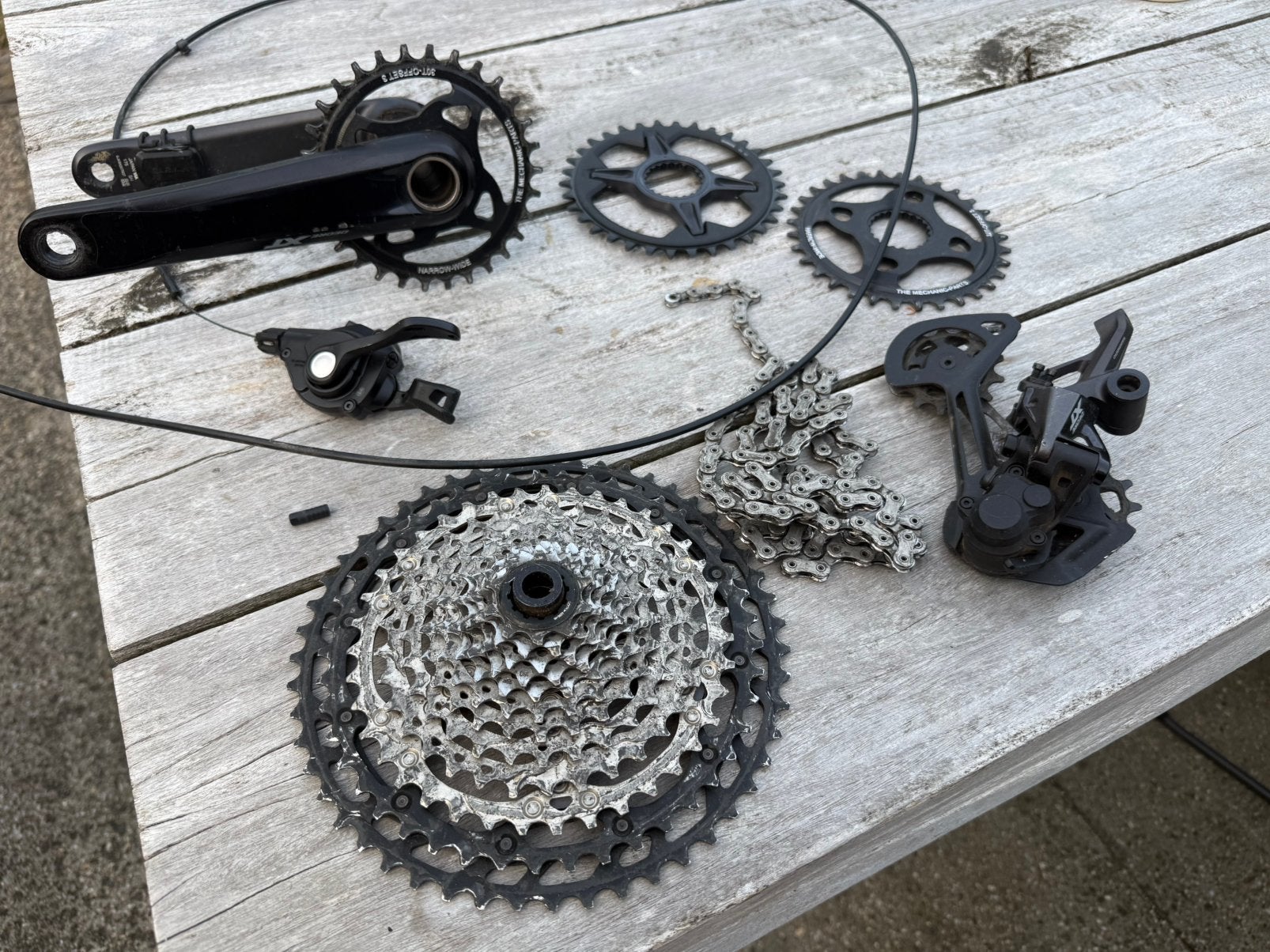 Shimano XT Deore set, Gebruikt, Overige materialen, Ophalen of Verzenden, Derailleur of Ketting