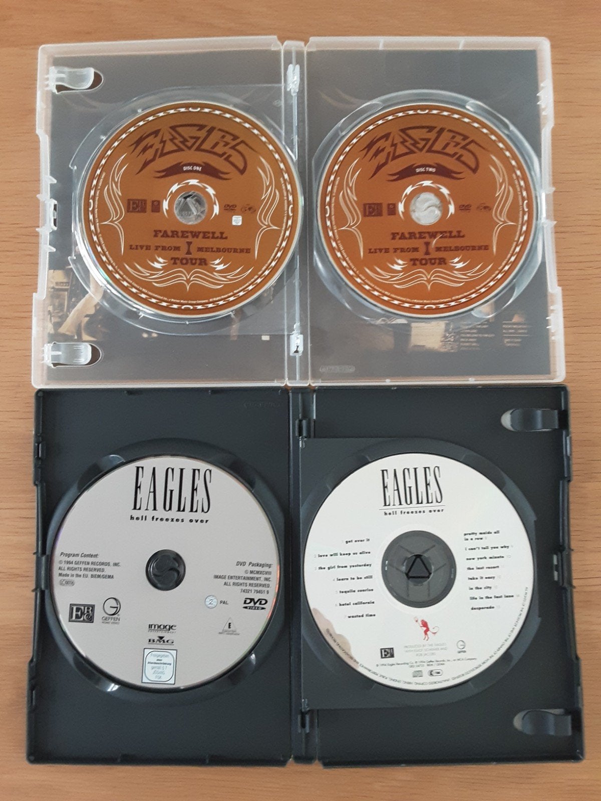 Eagles : 2DVD's Farewell Tour ,luxe dvd&cd Hell Freezes Over, Alle leeftijden, Ophalen of Verzenden, Zo goed als nieuw