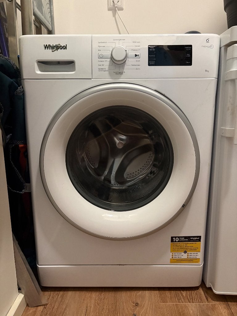 Wasmachine Whirlpool 8kg, Ophalen, 1200 tot 1600 toeren, Gebruikt, 8 tot 10 kg
