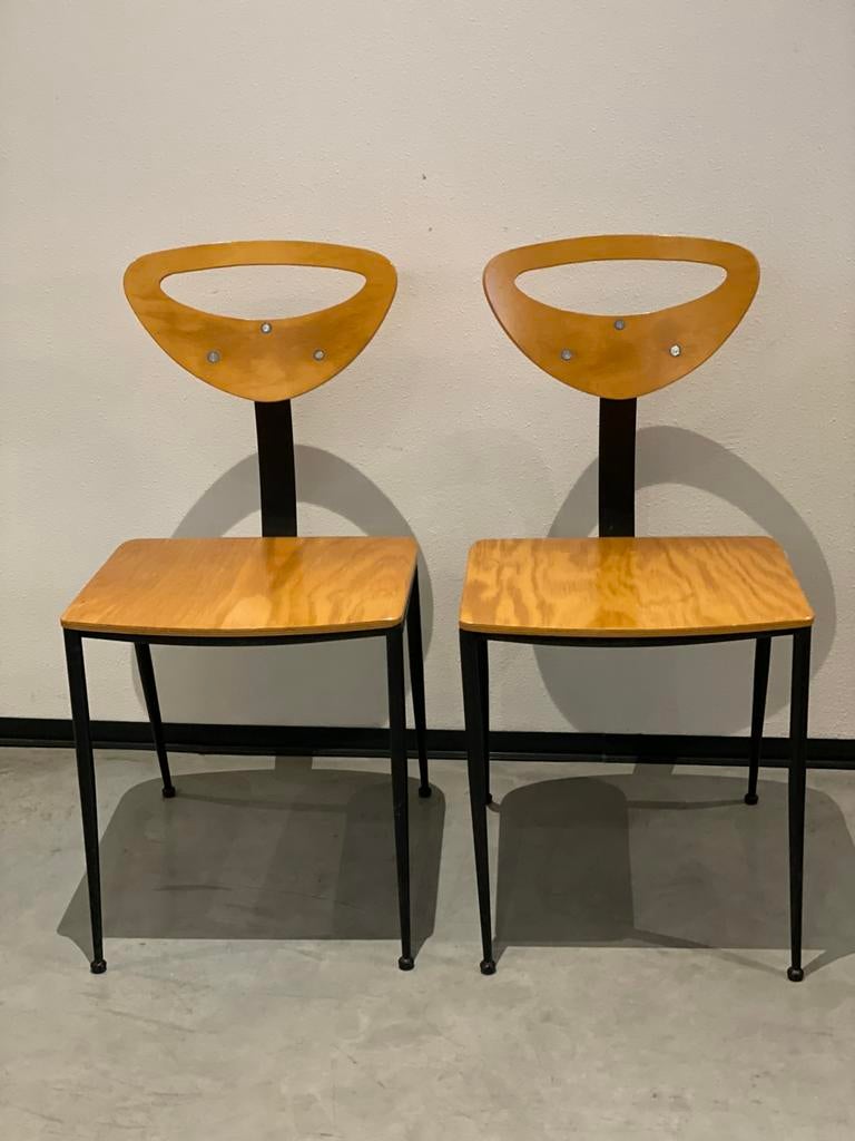 Vintage design plywood stoelen, Ophalen, Zo goed als nieuw