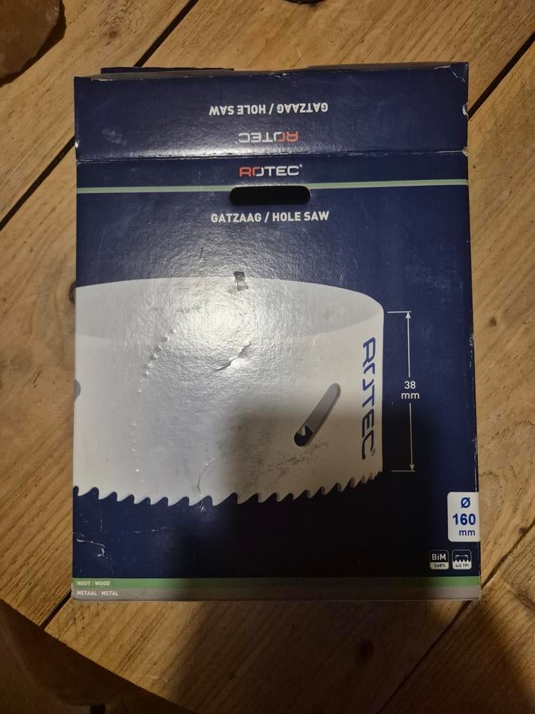 Rotec gatenzaag 160mm voor Rvs met quick adapter., Ophalen of Verzenden, Nieuw