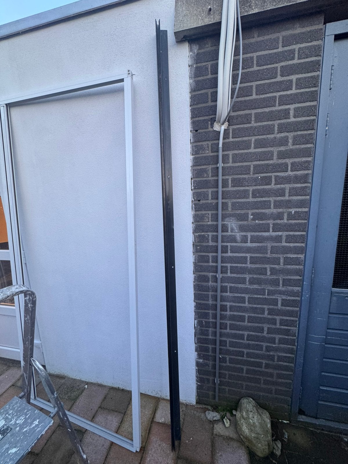 Schuif hordeur 214 x 99, Doe-het-zelf en Verbouw, Ophalen, Kunststof, Gebruikt, 80 tot 100 cm