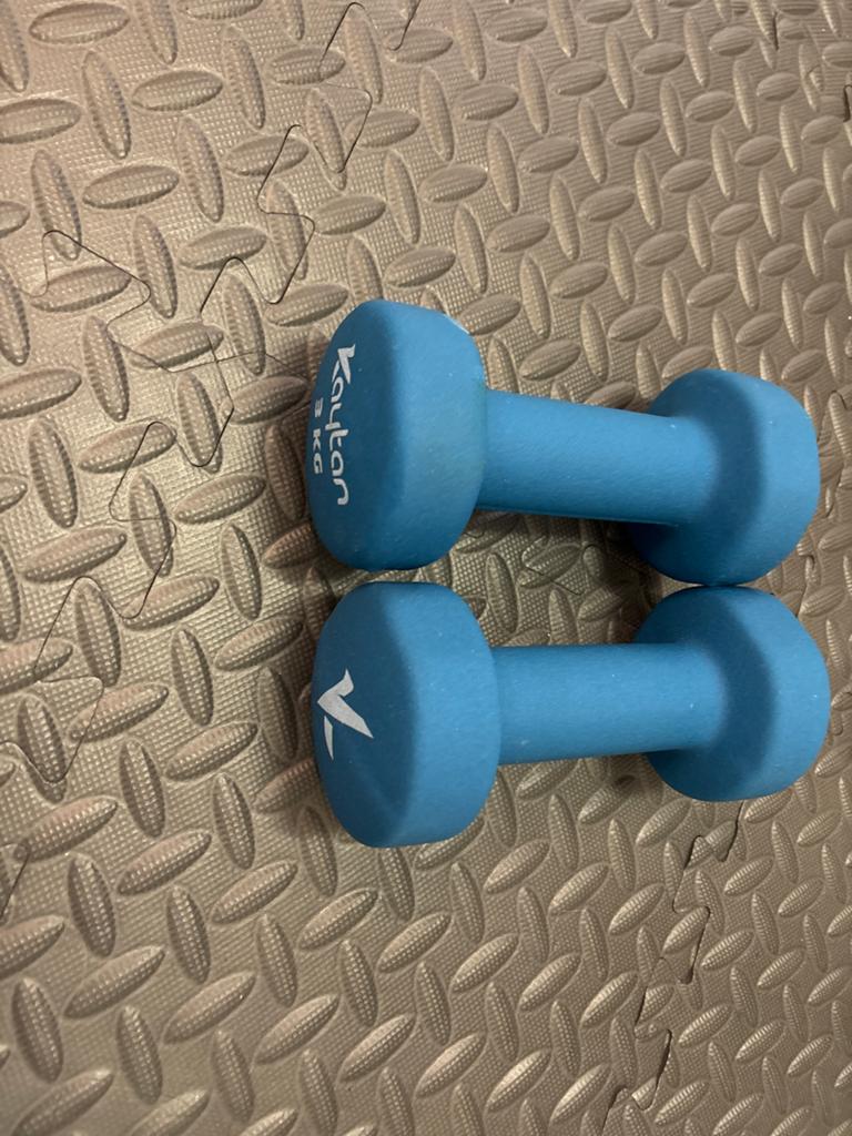 Kaytan Dumbbells 3 kg - Set van 2, Ophalen of Verzenden, Gebruikt, Armen, Dumbbell