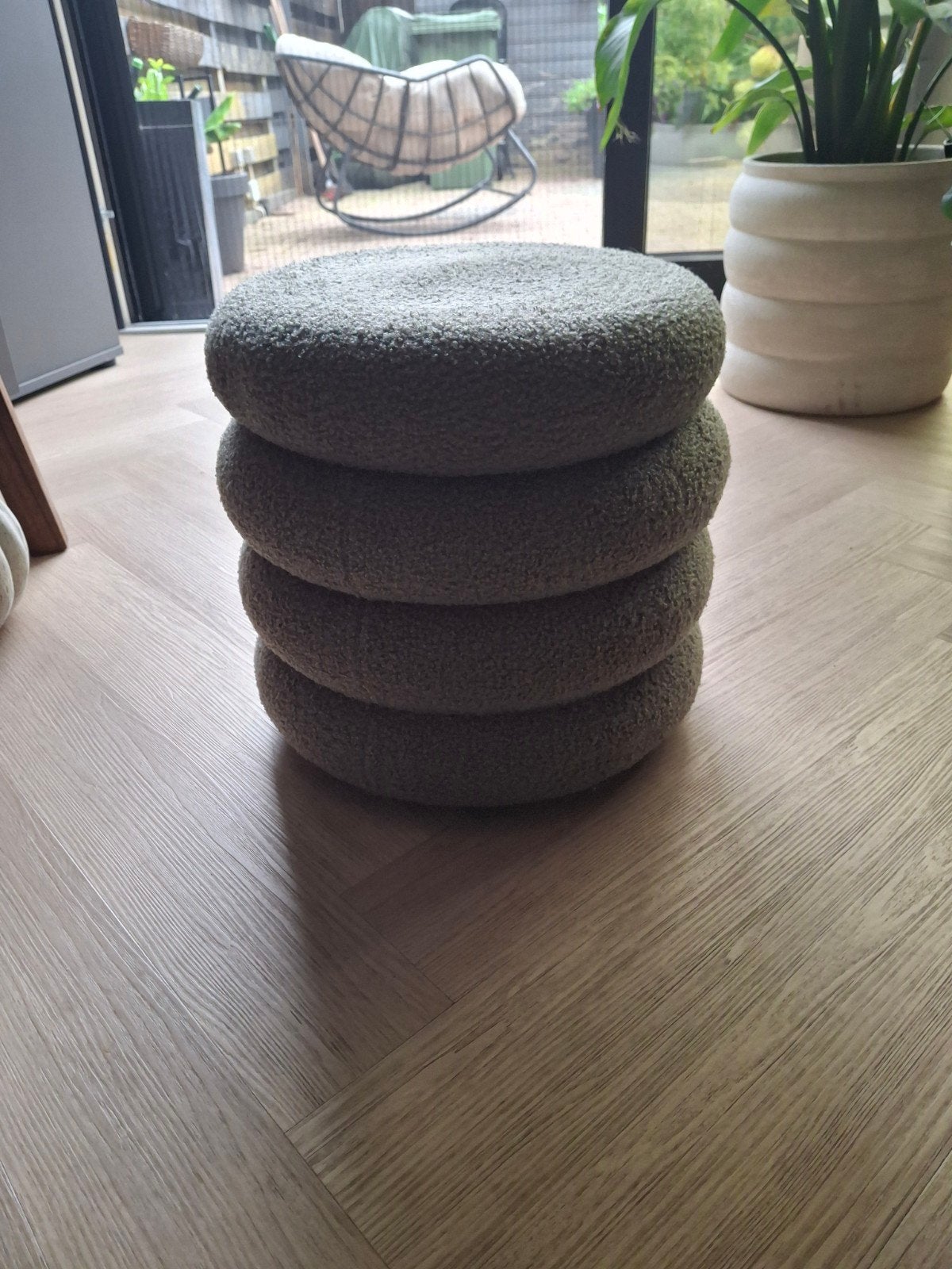 super leuke groene poef, Ophalen, Rond, Minder dan 50 cm, Minder dan 50 cm