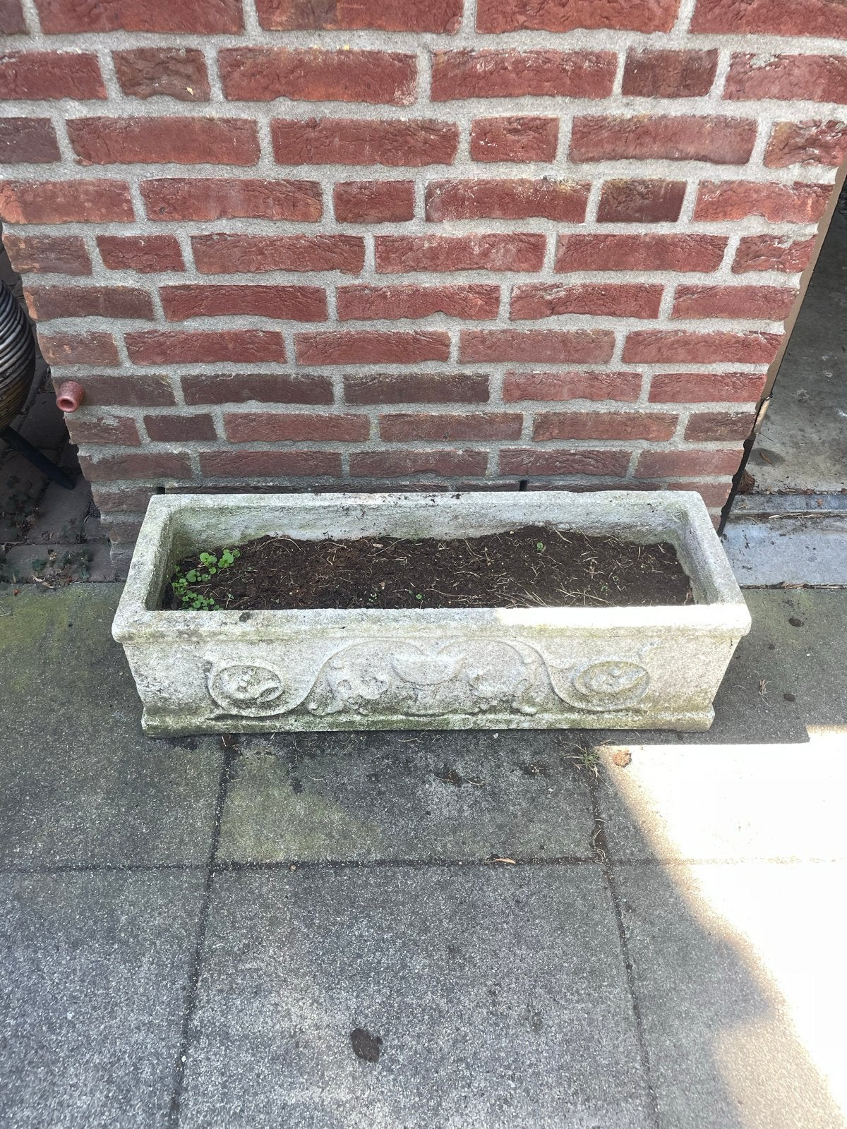 Drie robuuste oude zware plantenbakken, Gebruikt, Minder dan 30 cm, Ophalen of Verzenden, 60 tot 100 cm