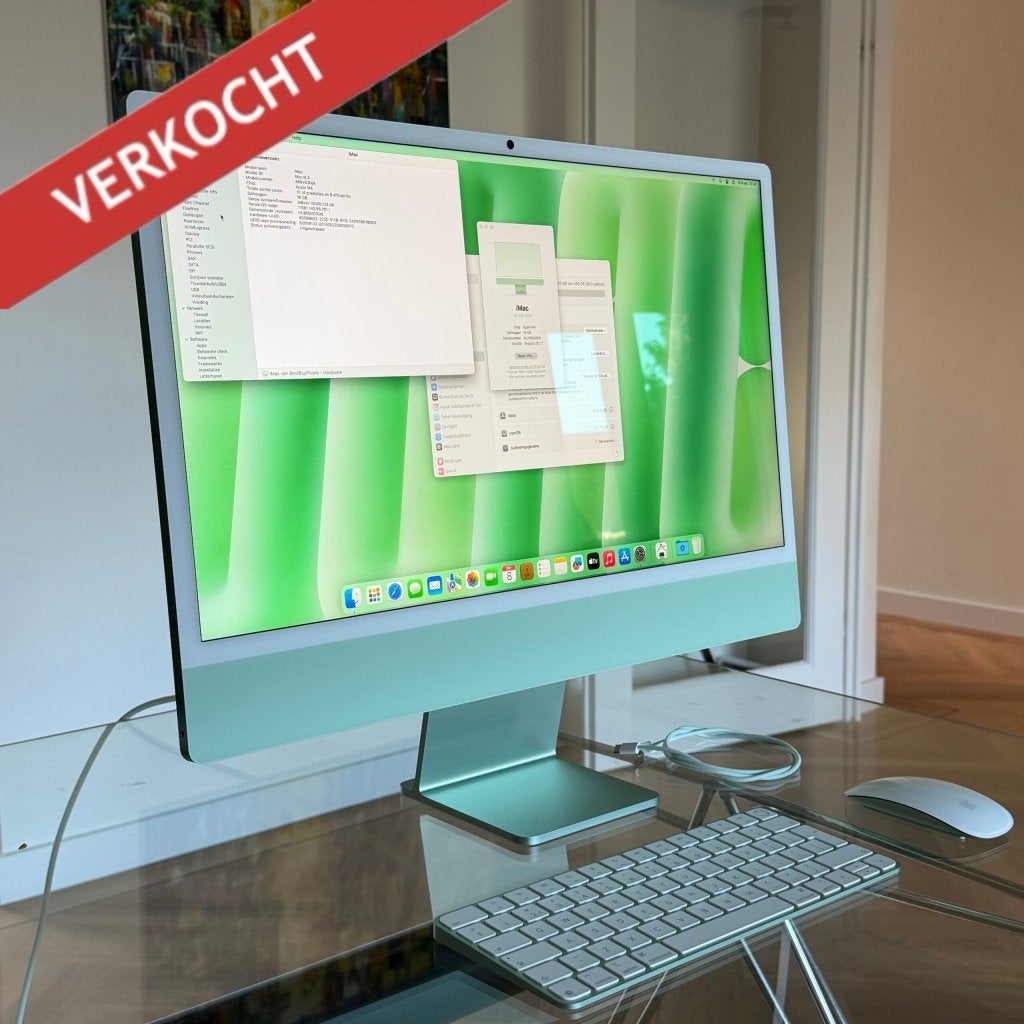 Apple iMac M3 groen /16GB RAM /512GB /10 core /garantie, Apple, Zo goed als nieuw, Support@apple.com, Apple Park Way, Cupertino, California