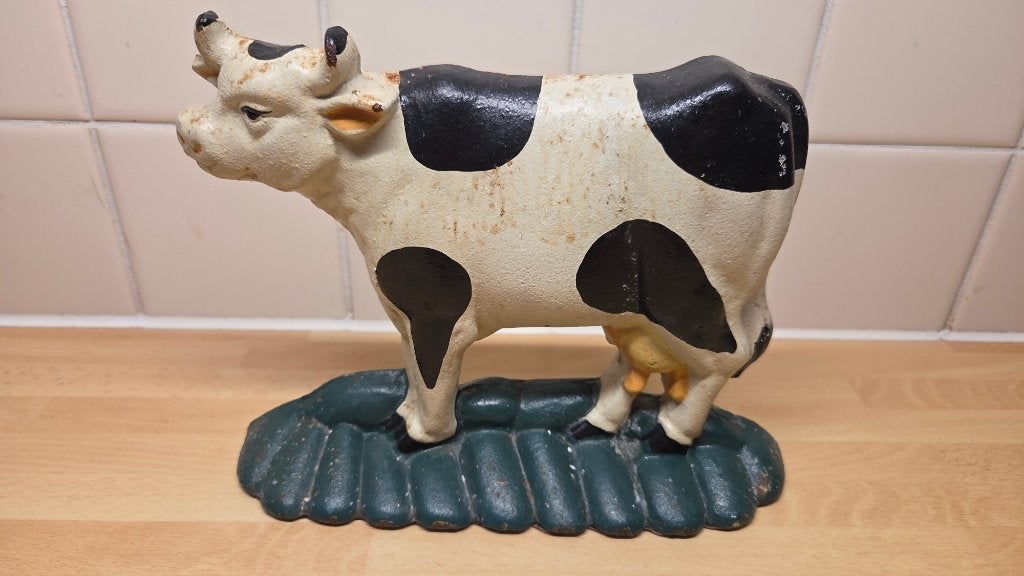 Gietijzeren Holstein koebeeldje/ deurstopper/ boekensteun, Ophalen of Verzenden, Gebruikt, Dier